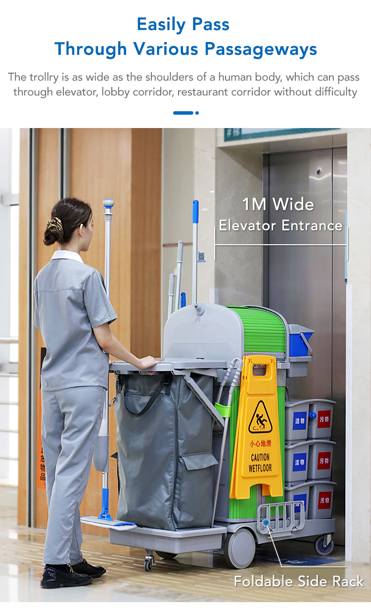CT Flat Mopping Roll Top Cabinet Trolley - Cleanic Cleaning Equipment